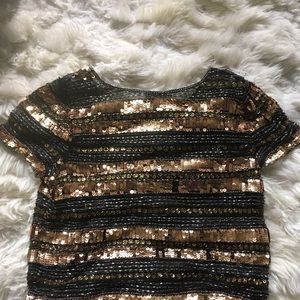 Topshop Beaded Sequin Top S